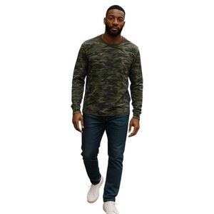 Sanctuary Mens Size L Camouflauge Casual Thermal Knit Top